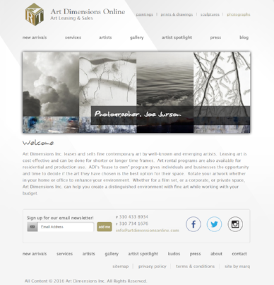 Art Dimensions Online Website